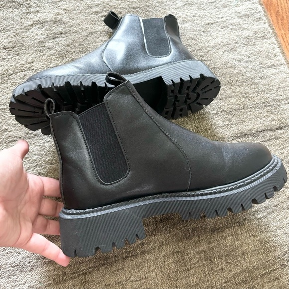 SHEIN Solid Black Moto Combat Boots Women’s Size 9 - Picture 9 of 11